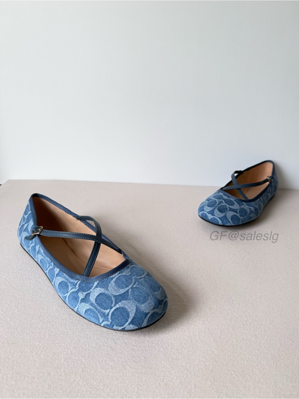 NWT Coach Phoebe Ballet Flat Signature Denim Blue Size 10 CDF63
